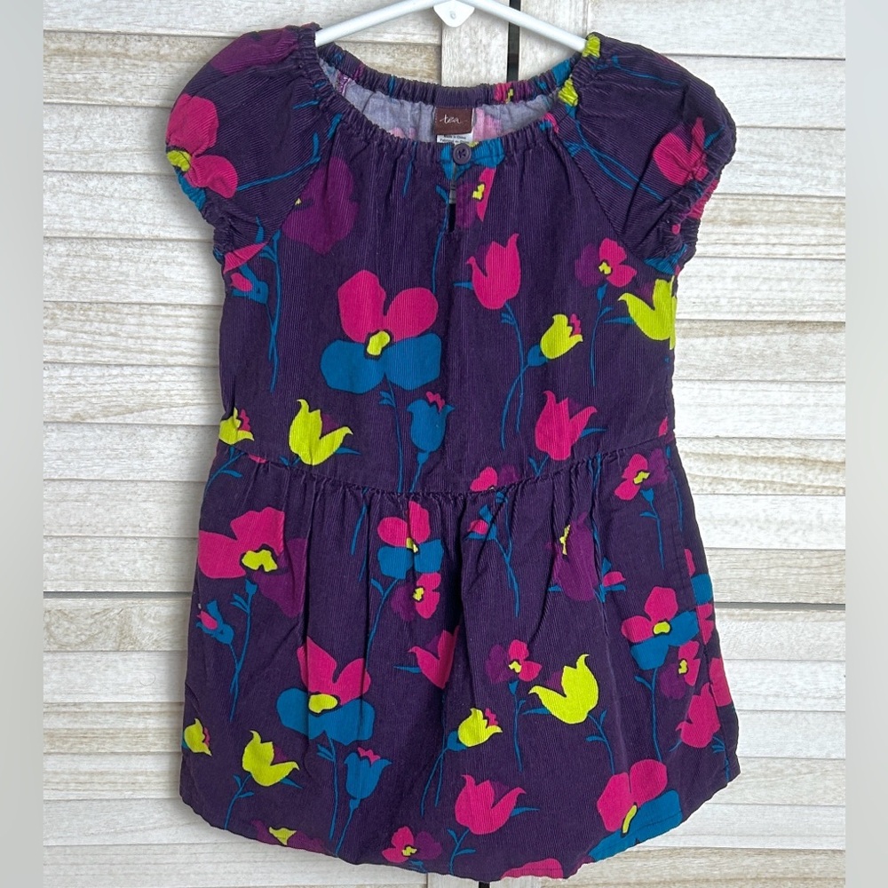 Tea Collection Tulpen Corduroy Short Sleeve Dress. Size 2